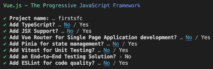 Answer No to all options