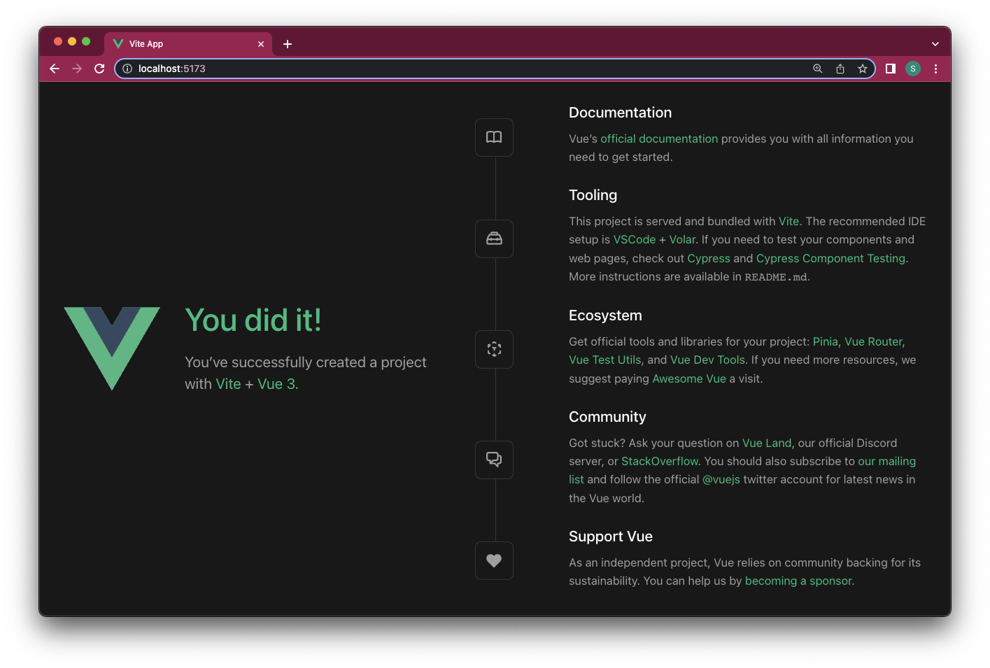 Browser with Vue project