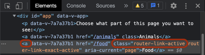 Router link component rendered as <a> tag