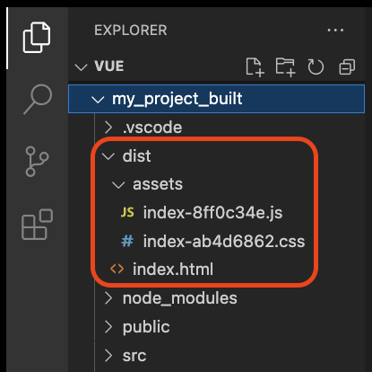 Dist folder structure after Vue project build