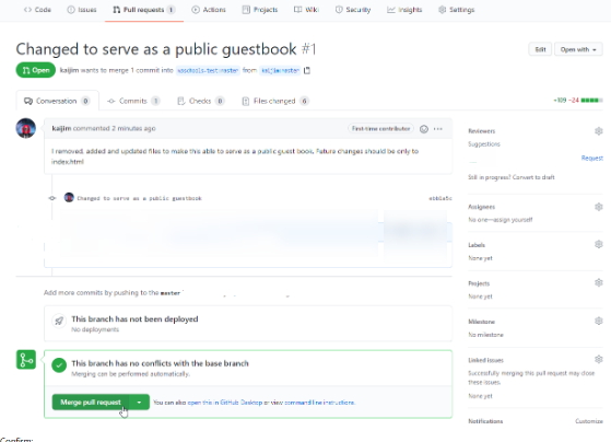 GitHub Pull Request Merge